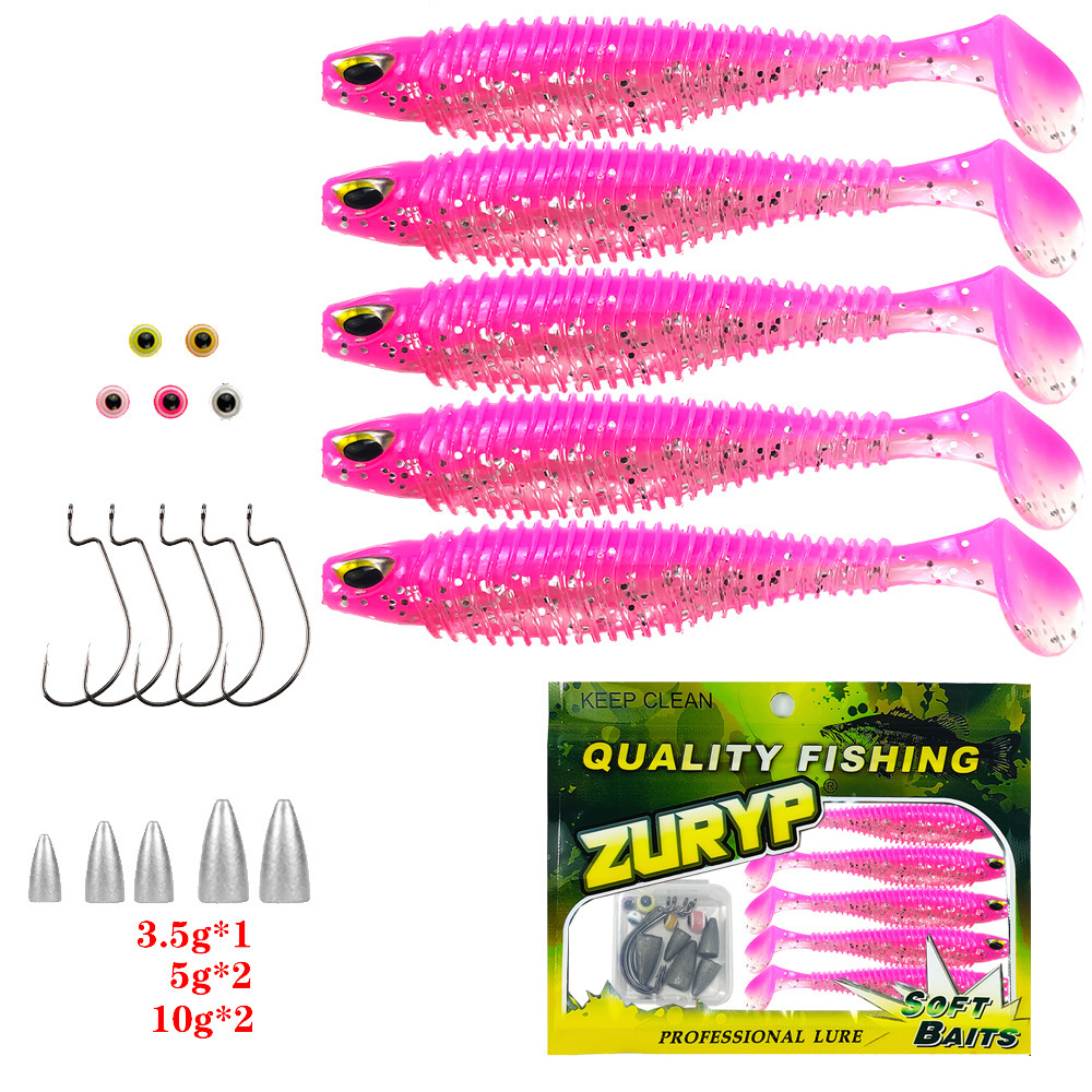 Luya popular cebo falso cebo suave traje Luya cebo falso Texas grupo de pesca transfronteriza caliente AliExpress Amazon Piel de camarón