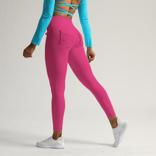 Brazilian mbr drawstring yoga trousers for women autumn nude high elastic training fitness trousers pocket sports tight