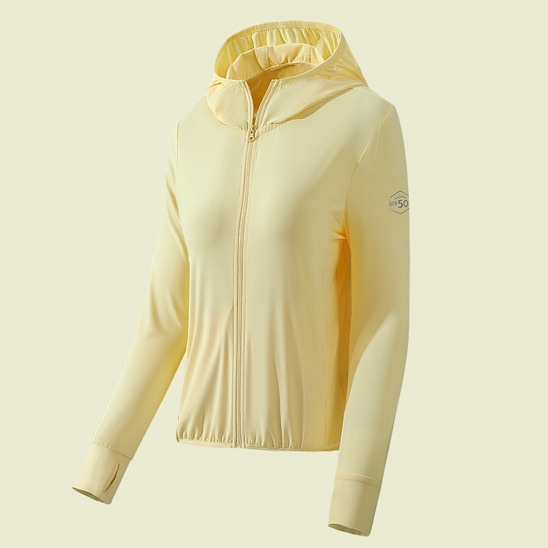 Verano nueva ropa de piel Banana Bottom mismo estilo ropa de seda de hielo protección UV UPF50 + ropa de protección solar transpirable para hombres al por mayor