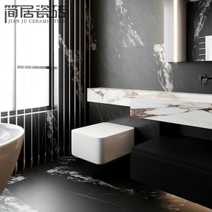 High-End Concave and Convex Black and White Root Tiles House Living Room Bathroom Shop Matte Black Floor Tiles Wall Tiles 1200