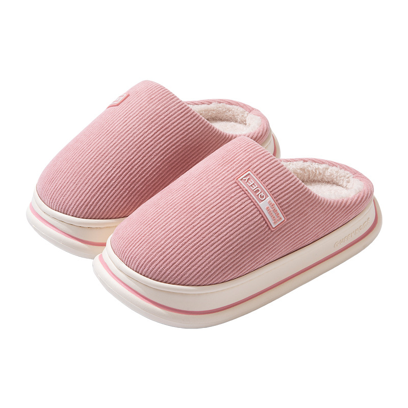 Chinelos de algodão para maternidade para mulheres no outono e inverno, antiderrapantes, sola grossa, sapatos de confinamento doméstico para casais, chinelos de algodão para homens no inverno