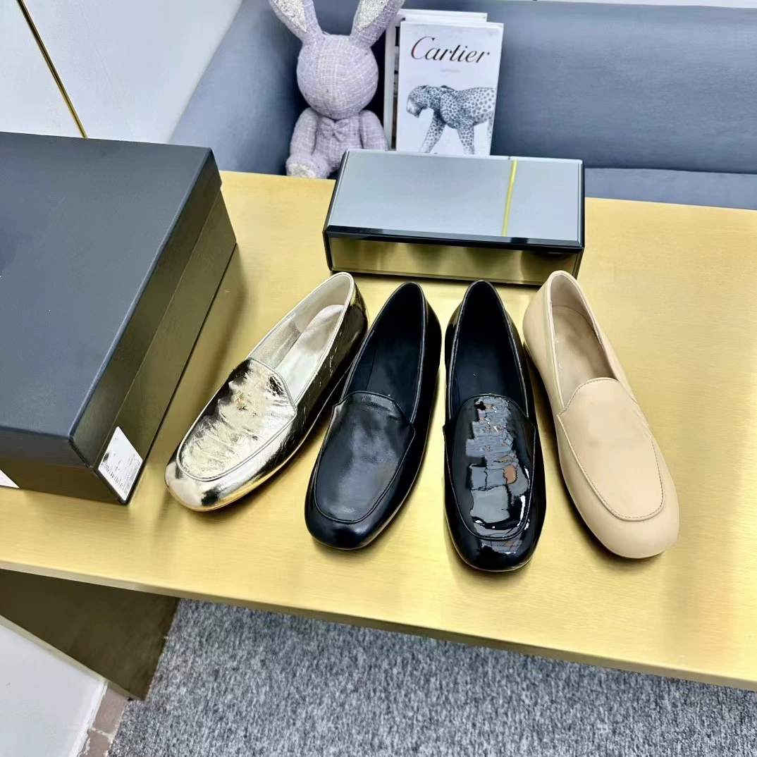 2025 Новый стиль Xiao Xiangfeng кожаные ботинки на толстой подошве Lefu женский британский стиль ретро дикий педаль одиночные туфли