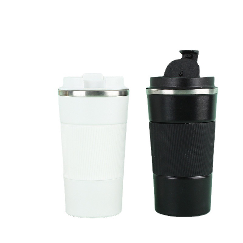 Nueva taza de vacío de acero inoxidable taza de agua de negocios taza de café de tres generaciones taza de coche con tapa de silicona taza portátil