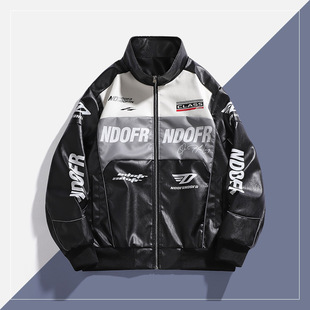 Cross-Border Wholesale Ruilu [Factory Direct Sales] Men's Heavy Retro Hip-Hop European and American Street Motorcycle Clothing for Men