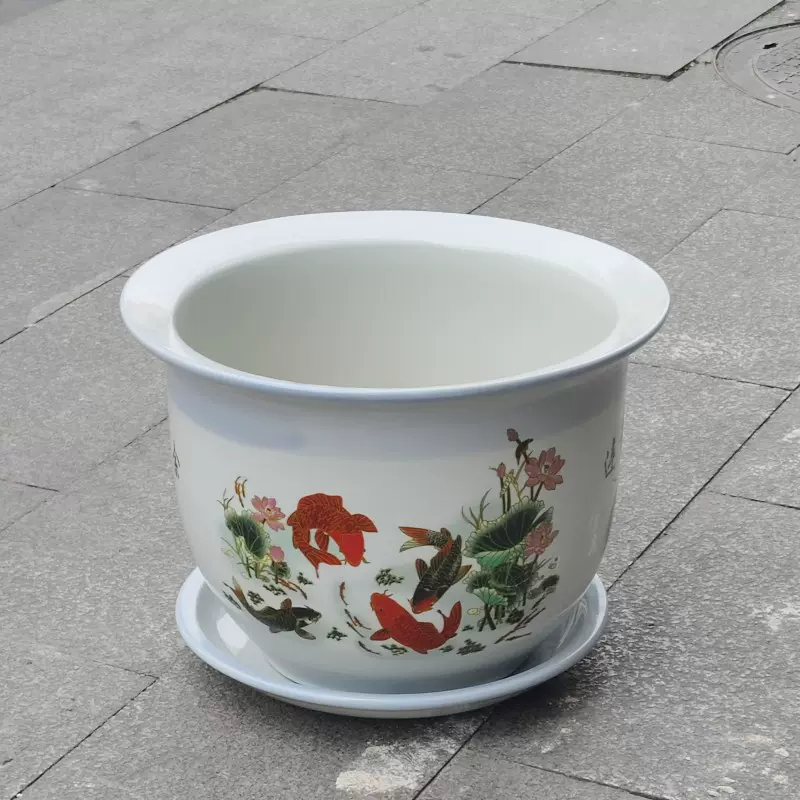 大号陶瓷花盆批发 釉上彩牡丹花栽花花钵 绿植物盆景大花盆摆件