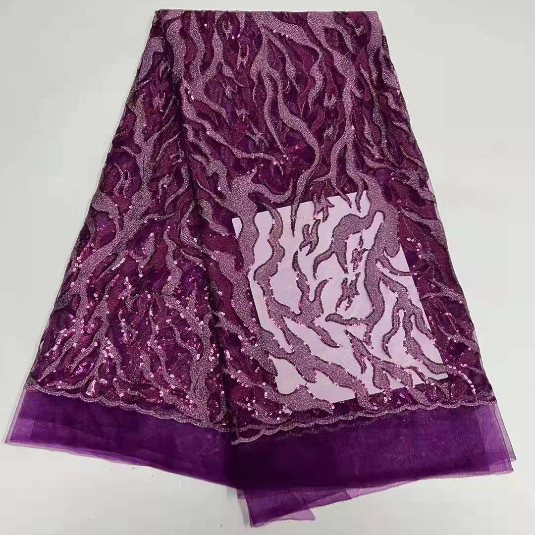 Nueva malla oscuro patrón de lentejuelas bordado accesorios de encaje de Europa y América no-vestido de fiesta de la boda tela de encaje JX1847 image 3