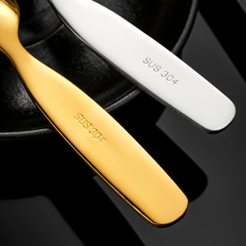 Cuchara y tenedor para bebé de acero inoxidable para postres_voghion.com