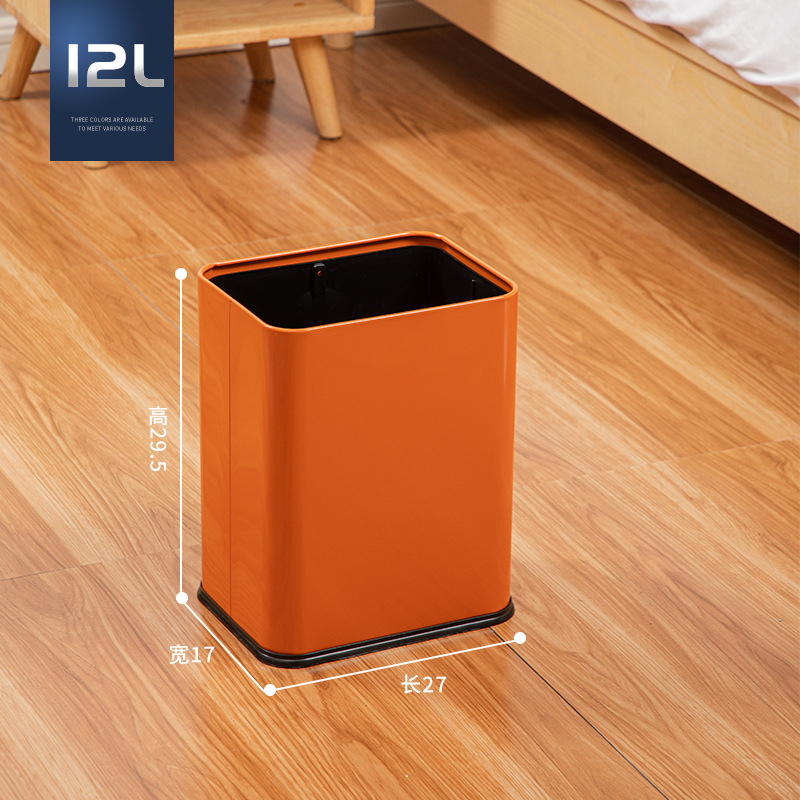 Cubo de basura de acero inoxidable para uso doméstico, cenicero de acero inoxidable de doble capa, cubo de basura para habitación de hotel, cubo de basura para club KTV
