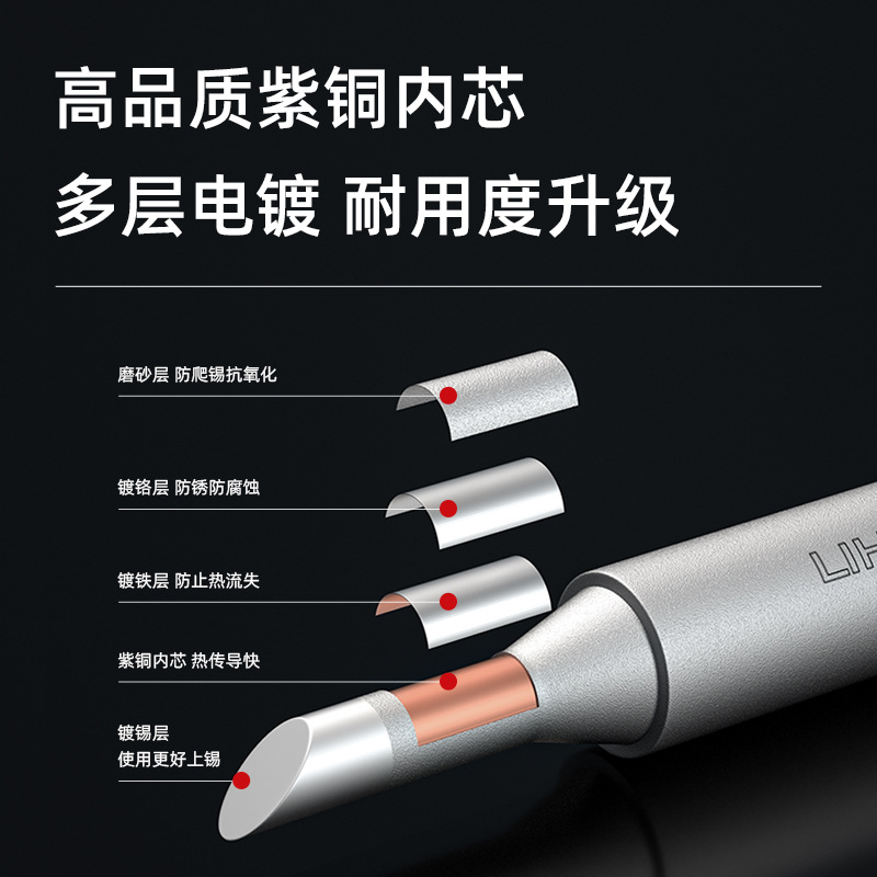 936 iron tip matte sanding 900M internal heating constant temperature soldering iron tip, knife-shaped pointed tip, horseshoe tip soldering iron tip