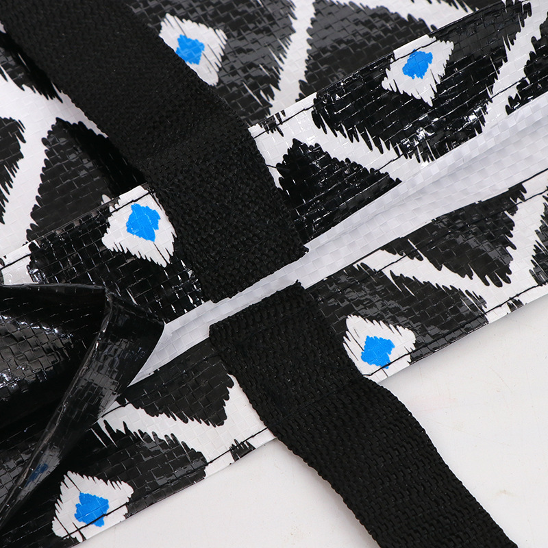 Bolsa de mano gruesa para compras de ropa con estampado en color, diseño laminado tridimensional a prueba de agua para publicidad y promoción de regalos, bolsa tejida plegable.