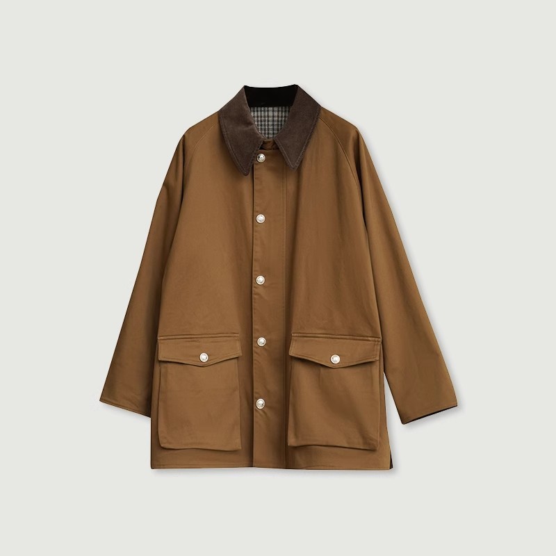 既製カジュアルメンズとレディースウールリバーシブルラペルアメリカンレトロジャケット中古コート秋服|undefined