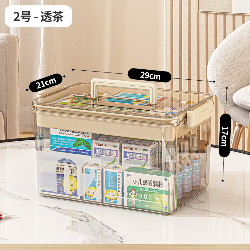 家用透明大容量收纳箱大号家庭装医疗箱多层药箱便携式药品收纳盒|undefined