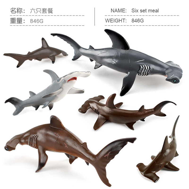 Transfronterizo Amazon niños simulación cognitiva animal marino tiburón martillo modelo Vida Marina tiburón decoración juguete