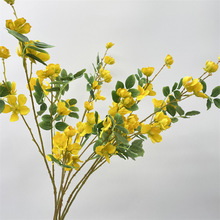 黄槐花仿真杏花小清新花艺黄荷花样板间装饰假花婚庆布置绢花