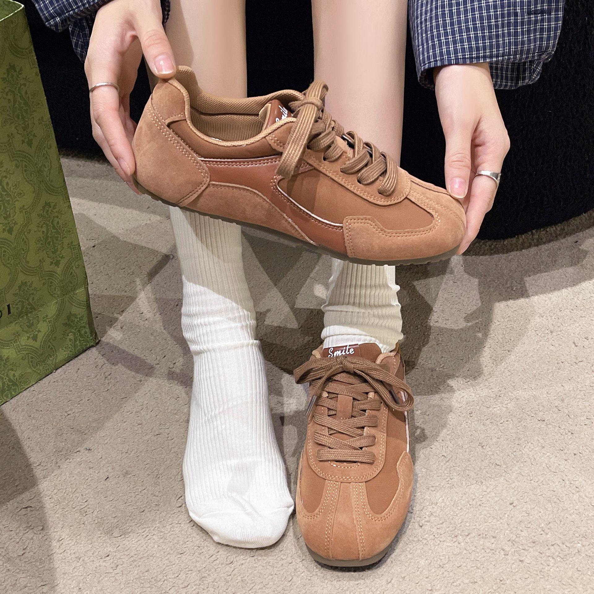 Grava madre estudiolee estilo retro contraste redondo cuadrado estilo casual agon de entrenamiento skate zapatos para mujeres nuevas