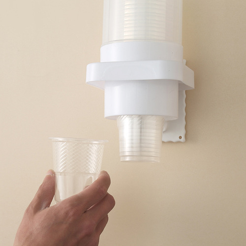 Wholesale wall-mounted hole-free dustproof disposable cup holder portable grab cup holder