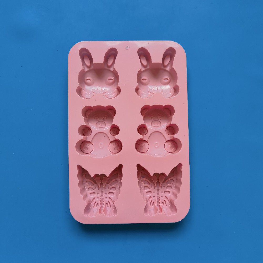6 litros de oso mariposa molde de silicona pastel helado pudín molde de postre jabón utensilios de cocina