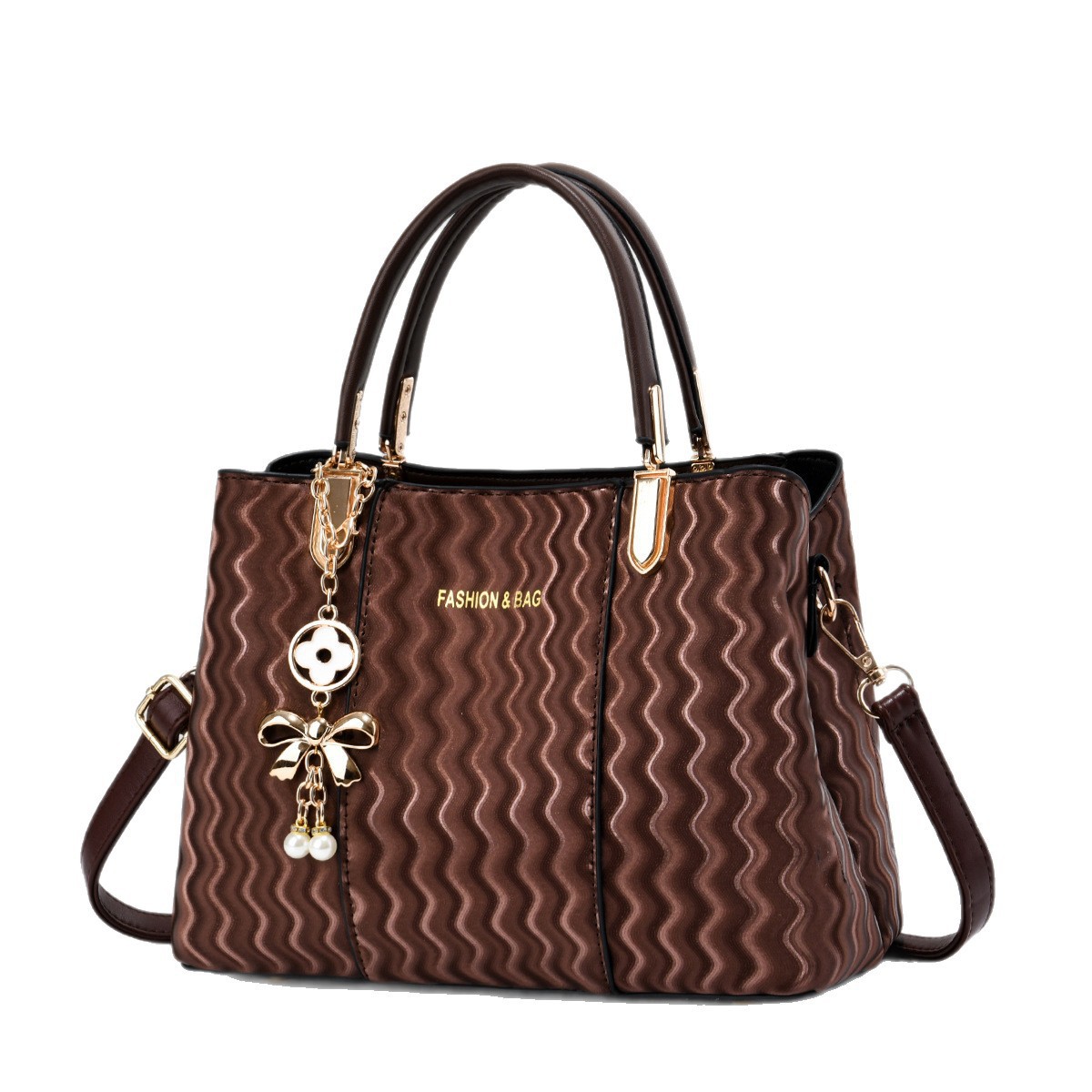 2026 nueva moda coreana bolso ondulado de agua mujer ligero temperamento lujoso gran capacidad de hombro bolso de mujer suministro
