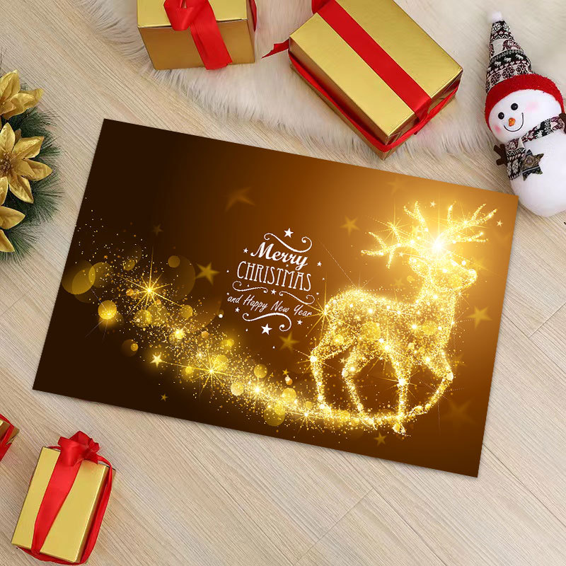 Grenzüberschreitende, rutschfeste Fußmatte für die Weihnachtszeit, Winter-Weihnachtsmann-Eingangsmatte, Fußmatte für den Eingangsbereich_voghion.com