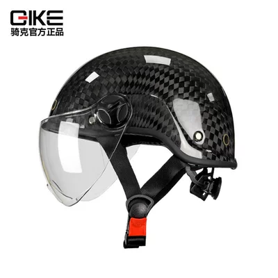 Qike Carbon Fiber Half Helmet for Electric Vehicles, Motorcycles, Summer Riding Safety Helmet for Men and Women, 3C Riding Helmet