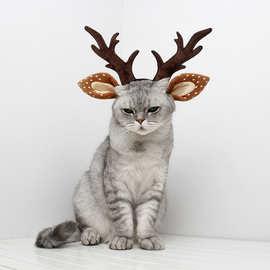 圣诞节猫帽子猫咪饰品森女森系仙鹿角头箍鹿角帽