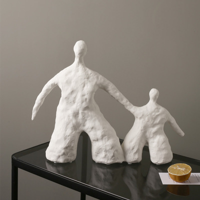 北歐創意人物雕塑擺件書房家居裝飾品客廳辦公室陶瓷抽像人物擺件