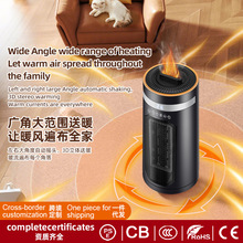 跨境取暖器火焰加湿暖风机家用立式速热电暖气PTC加热器节能暖炉