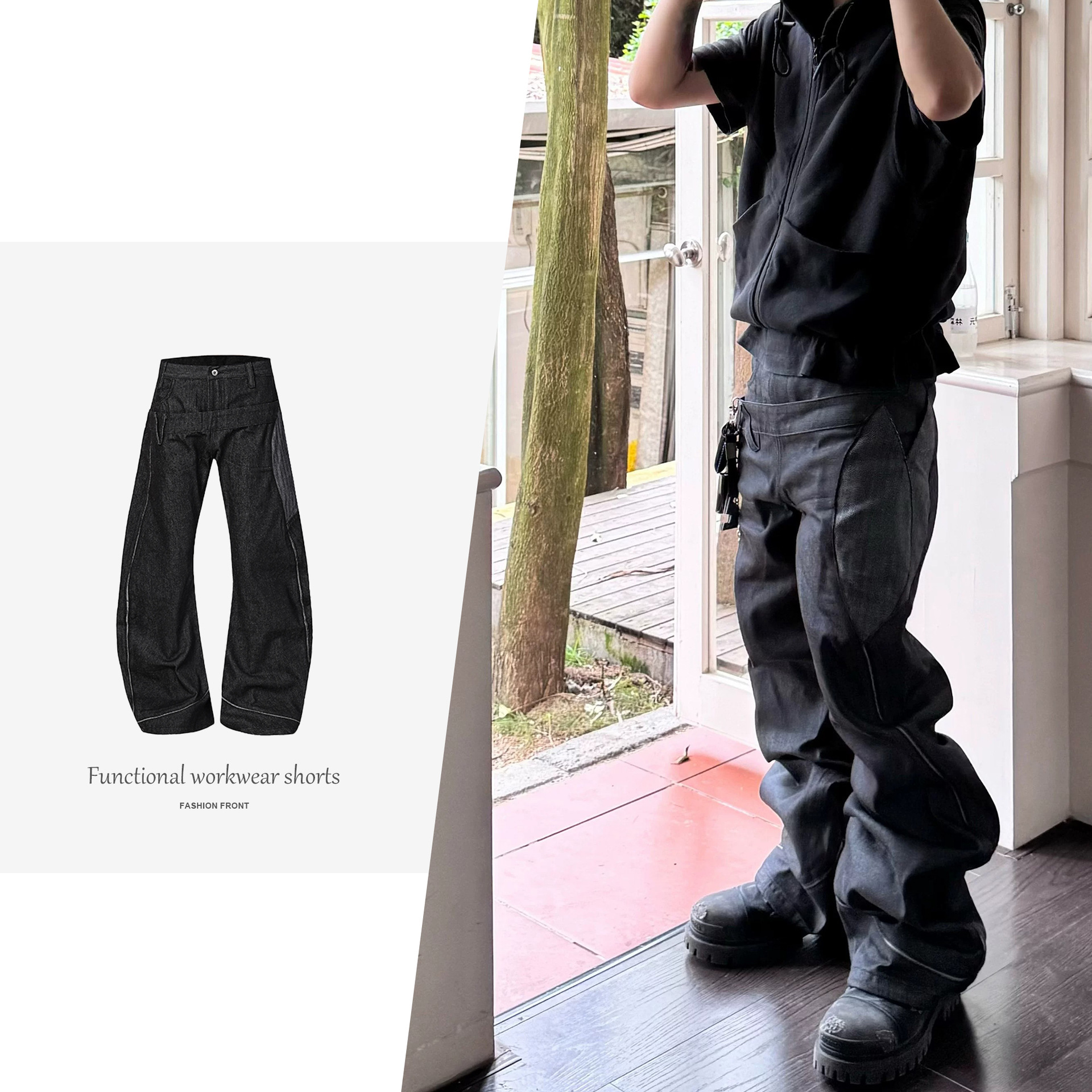 【JWMH】[CPE] 木叶原牛双腰弯刀阔腿裤FOLIAGE KENDO BAGGY PANT