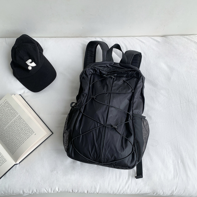 韓国カジュアルスタイルナイロンバックパック女性旅行軽量デザインニッチ大容量学生アウトドア登山バッグ|undefined