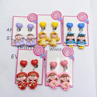 Children's Ear Clips Cute Little Girl Earrings Dress-up Girls Dopamine Candy Color Ear Clips Children's Toys
