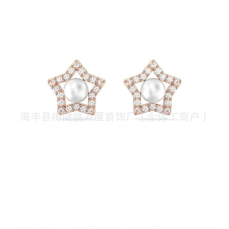 施华洛水晶世奇灵动天鹅跳动的心耳环施家高版本恶魔之眼耳钉女|undefined
