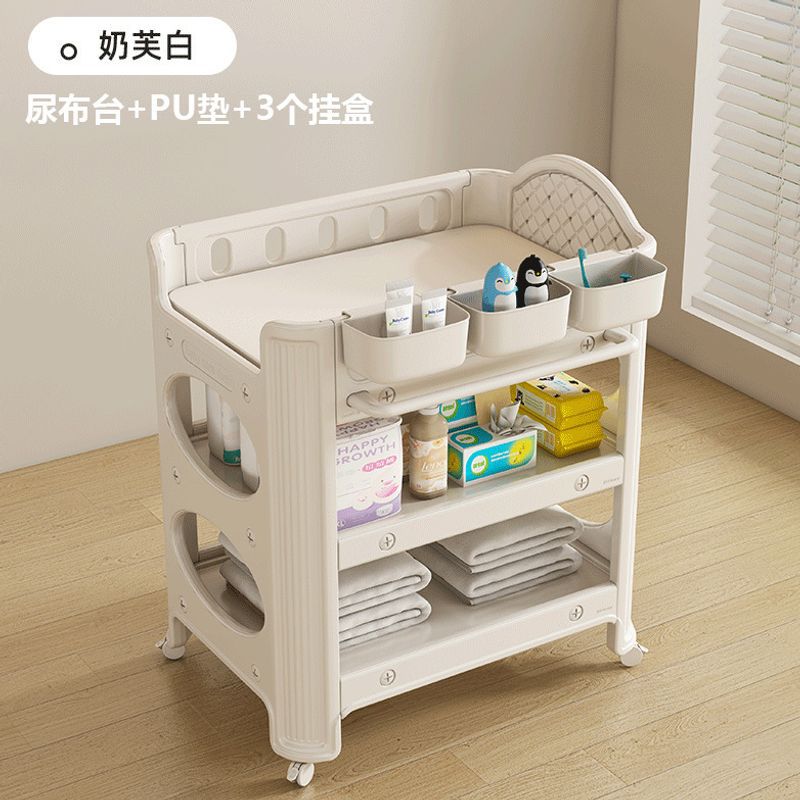 Mesa de pañales, mesa de cuidado de bebés, cama de plástico multifuncional, mesa de cambio de ropa, mesa de baño, estilo de alto valor facial