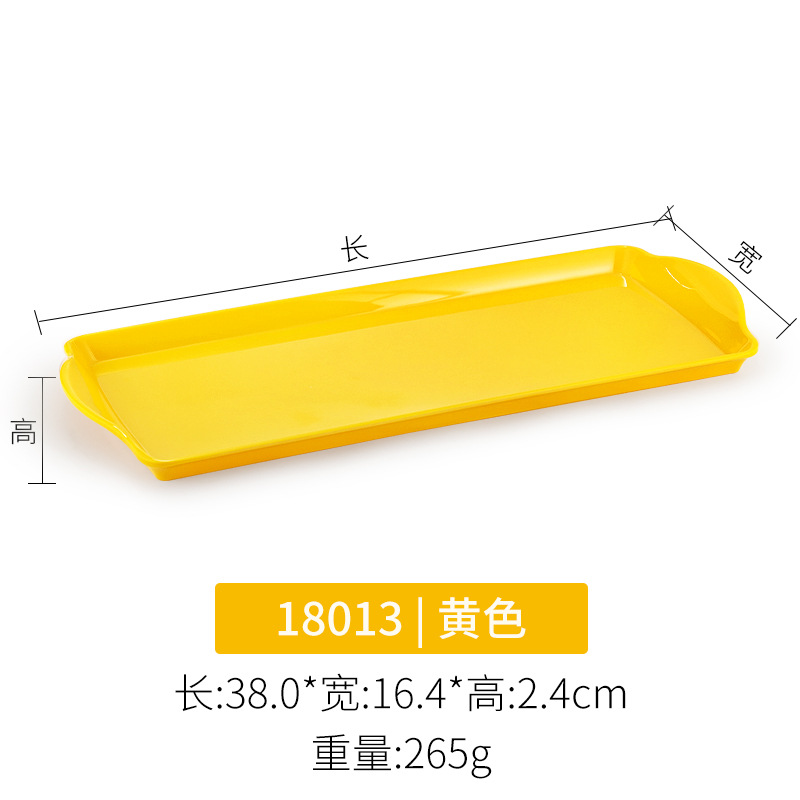 Super grueso A5 bandeja de melamina comercial rectangular con mango plato de comedor de jardín de infantes de plástico pan de exhibición plato de doble oreja