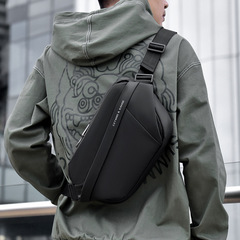 新しいメンズチェストバッグ、トレンディなショルダークロスボディバッグ、作業服、通勤スポーツウエストバッグ、撥水機能、男性用オートバイバッグ