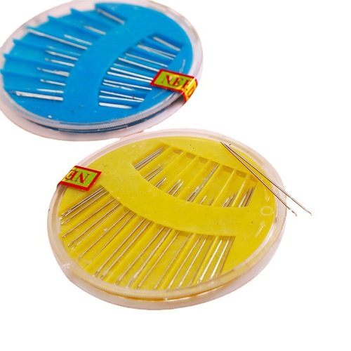 Household combined large and small sewing needles, hand sewing needle round box set, sewing needle box, embroidery steel needle box wholesale