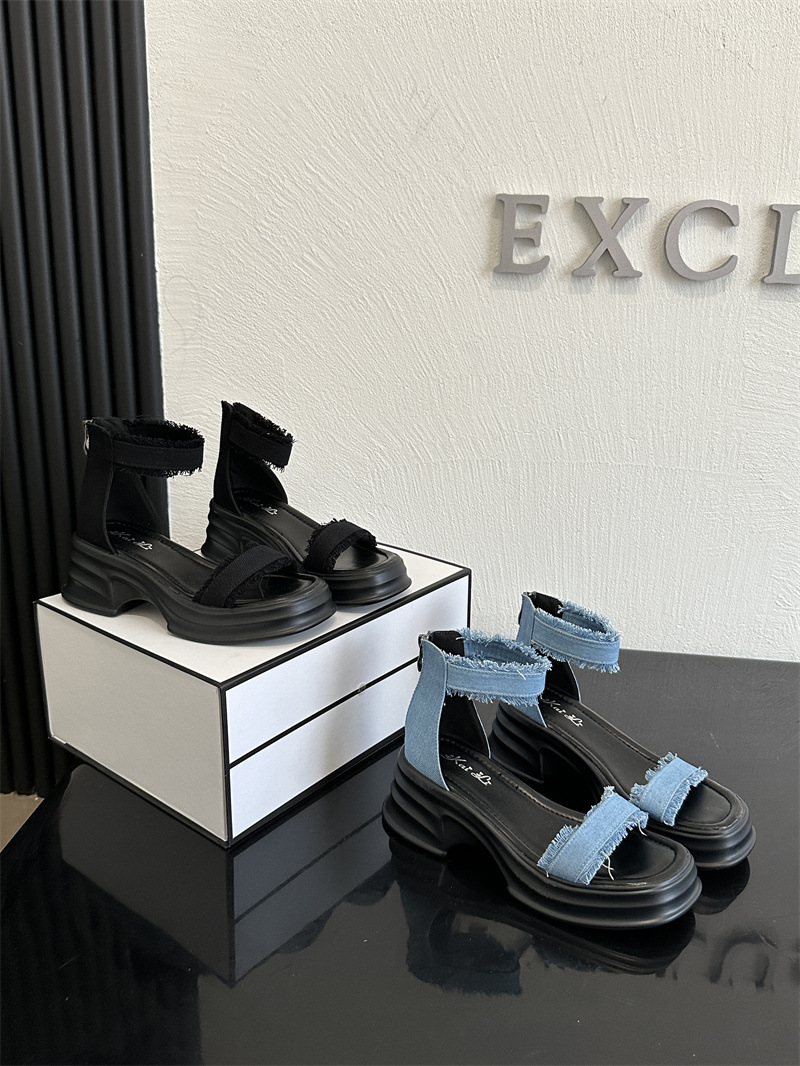 F8654 830K GIÀY DÉP SANDAL NỮ GUATDU MÙA HÈ ĐẾ CAO GIÀY DÉP NỮ JEAN BÒ G03 SẢN PHẨM MỚI