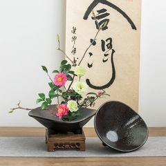 東辰陶磁器中国式高足植木鉢レトロ剣山花器日本式小原流禅意水培生け花器