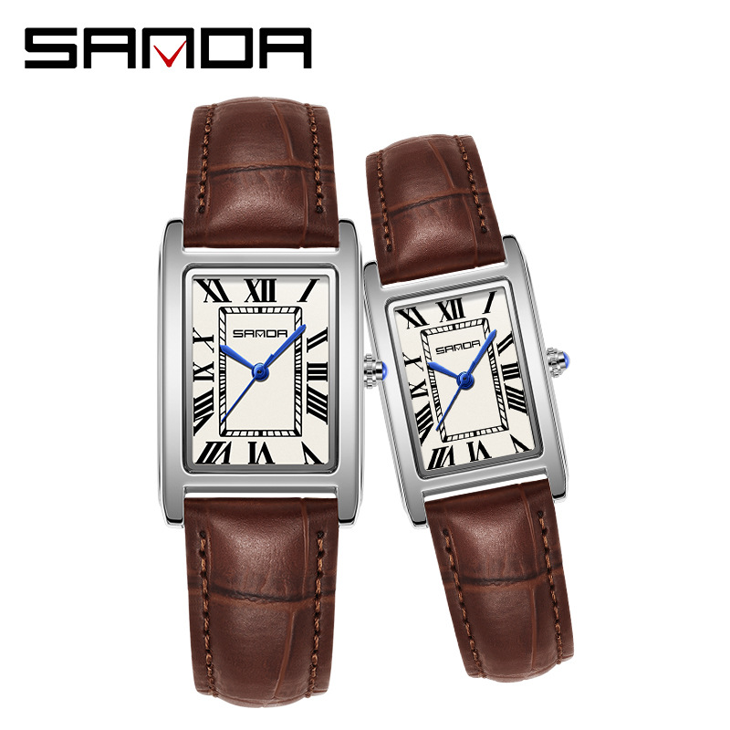 Sanda New Quartz Watch for Men and Women, High-End Waterproof Wrist Watch, Light Luxury Business Casual Couple Watch Wholesale