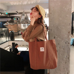910242コーヒー純色小清新insシンプル文芸レトロ森系女性シングル肩キャンバスバッグ