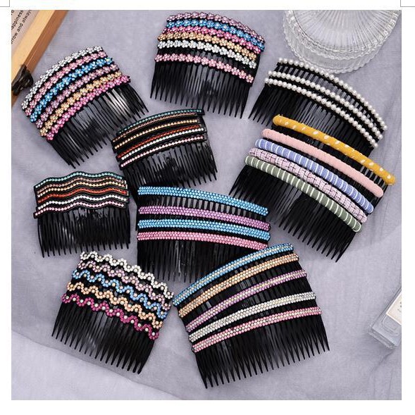Bangs Hair Comb Insert Comb Broken Hair Pressure Hairpin Back of Head Headdress Extended Hairpin Adult Women Rhinestone Hair Fork Wholesale