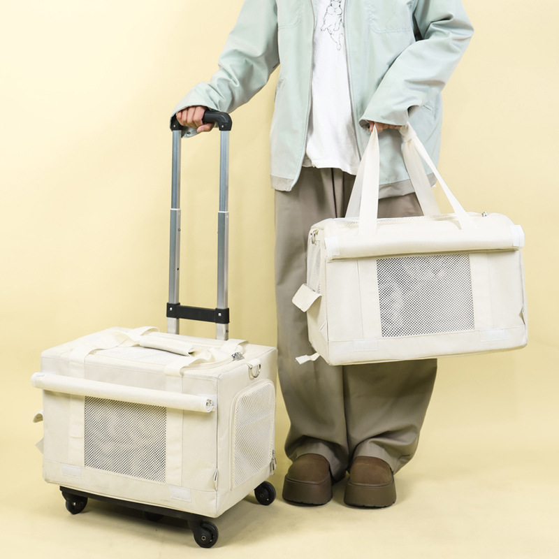 宠物拉杆箱春夏户外旅行轻便宠物用品外出拉杆大容量可折叠猫包|undefined