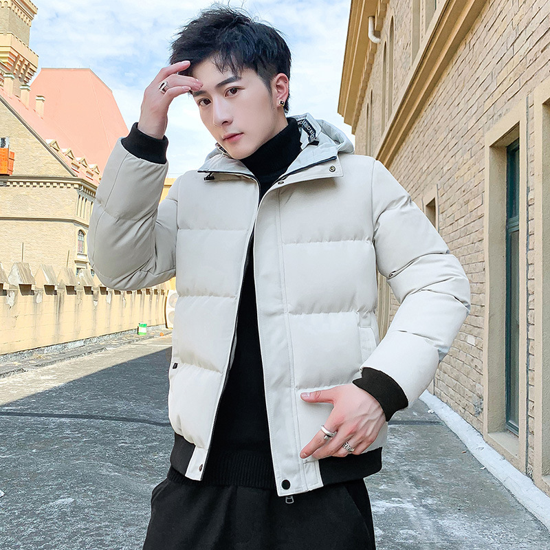 Abrigo acolchado de algodón de ladrillo transfronterizo para hombre 2021 Invierno moda marca de moda con capucha Abrigo acolchado de algodón de todo el Partido Abrigo acolchado de algodón forro polar engrosado más tamaño
