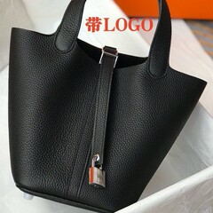 国境を越えた供給 18/22 センチメートルエレファントグレーバケットバッグ野菜バスケットバッグ tc 牛革大容量ハンドバッグ本革