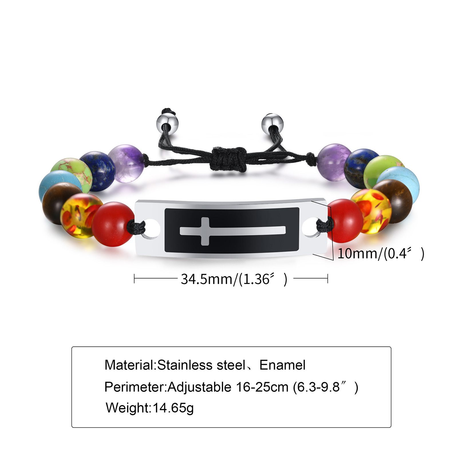 Fashion Cross Agate Braid Bracelets 1 Piece