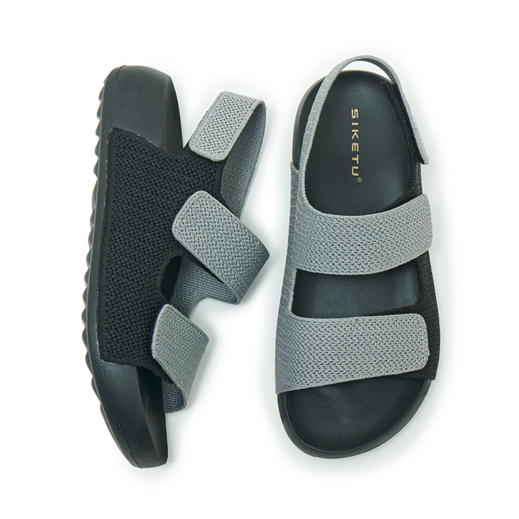 Dép sandal nữ quai chữ V đế mềm, quai dán đi biển — màu đen, màu hồng, màu kaki, màu mơ chi tiết 41