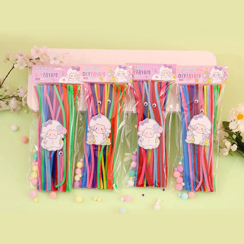 Macaron Colored Twisty Wire Bouquet Handmade DIY Kit Materials Pack Kindergarten Chikin Twisty Wire