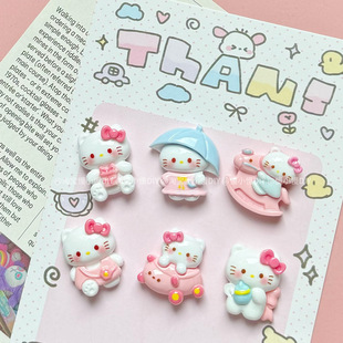 Cute cartoon kitty kt cat diy cream glue homemade mobile phone case shoe buckle hairpin resin accessories