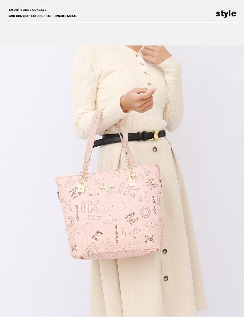 Cross-border foreign trade large-capacity new European and American retro mother-and-child bag multi-piece set women's bag, single-shoulder crossbody handbag undefined