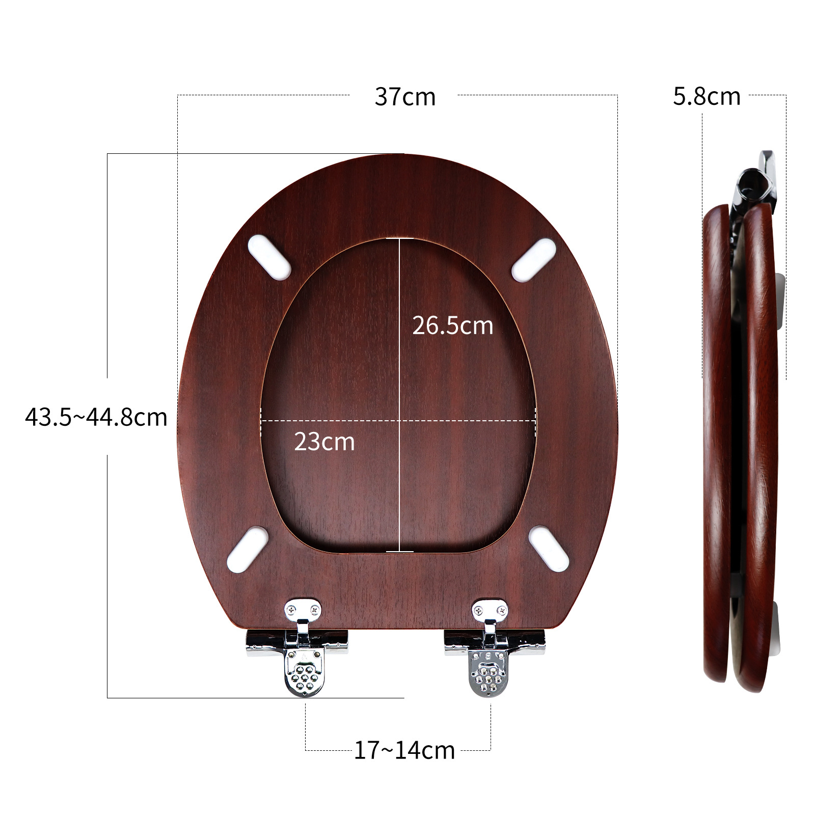 Fábrica directa de 17 pulgadas placa de densidad de madera MDF cubierta de inodoro cinta de PVC vinos de madera roja caída lenta image 3