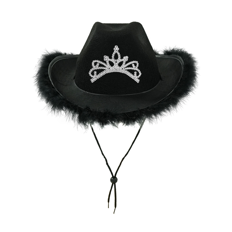 Sombreros de corona de lana sólida, nuevos sombreros de vaqueros industria pesada occidentales, sombreros de Halloween, sombreros de fiesta, sombreros de fiesta